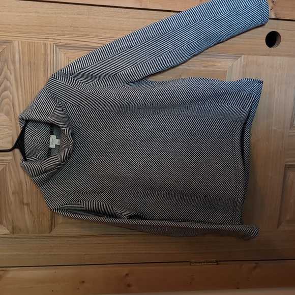 J. Crew Sweaters - J. Crew Black and White Chevron Cowl Neck Sweater